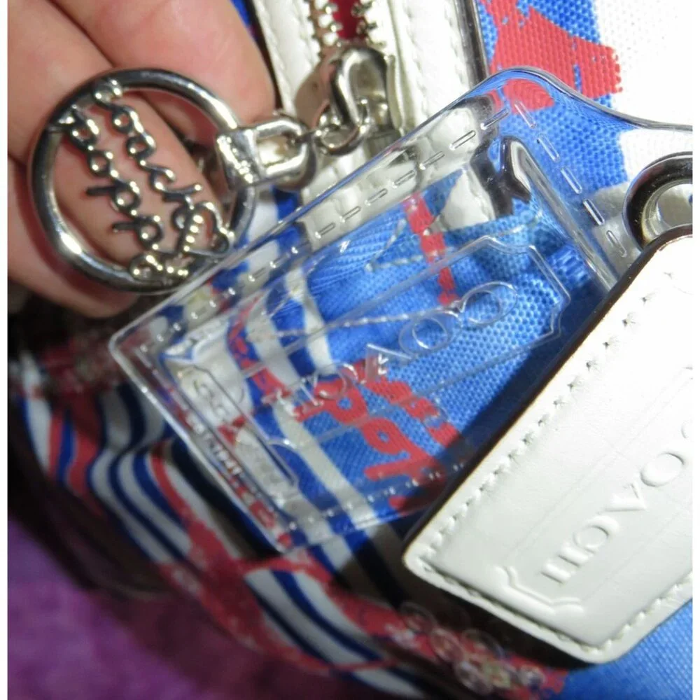 Coach 2011 Rocker Nautical Theme Sequined Poppy Canvas Tote & matching wallet